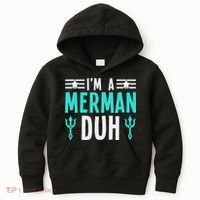 I'm A Merman Duh Costume Halloween Funny Kids Hoodie thumb 0