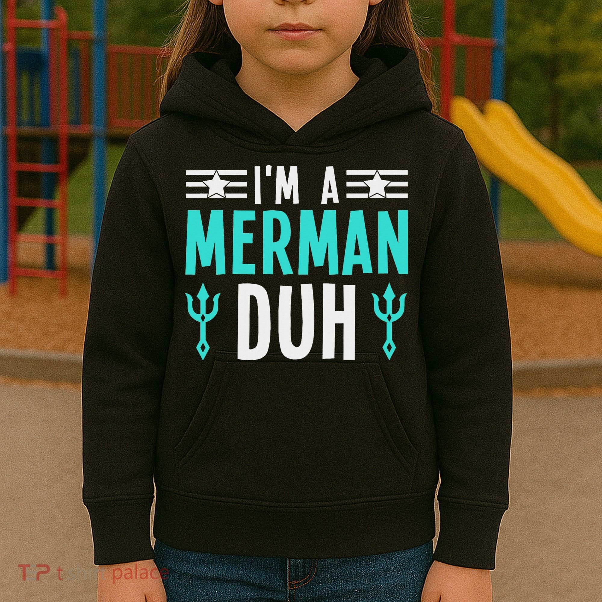 I'm A Merman Duh Costume Halloween Funny Kids Hoodie