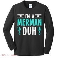 I'm A Merman Duh Costume Halloween Funny Kids Long Sleeve Shirt thumb 0