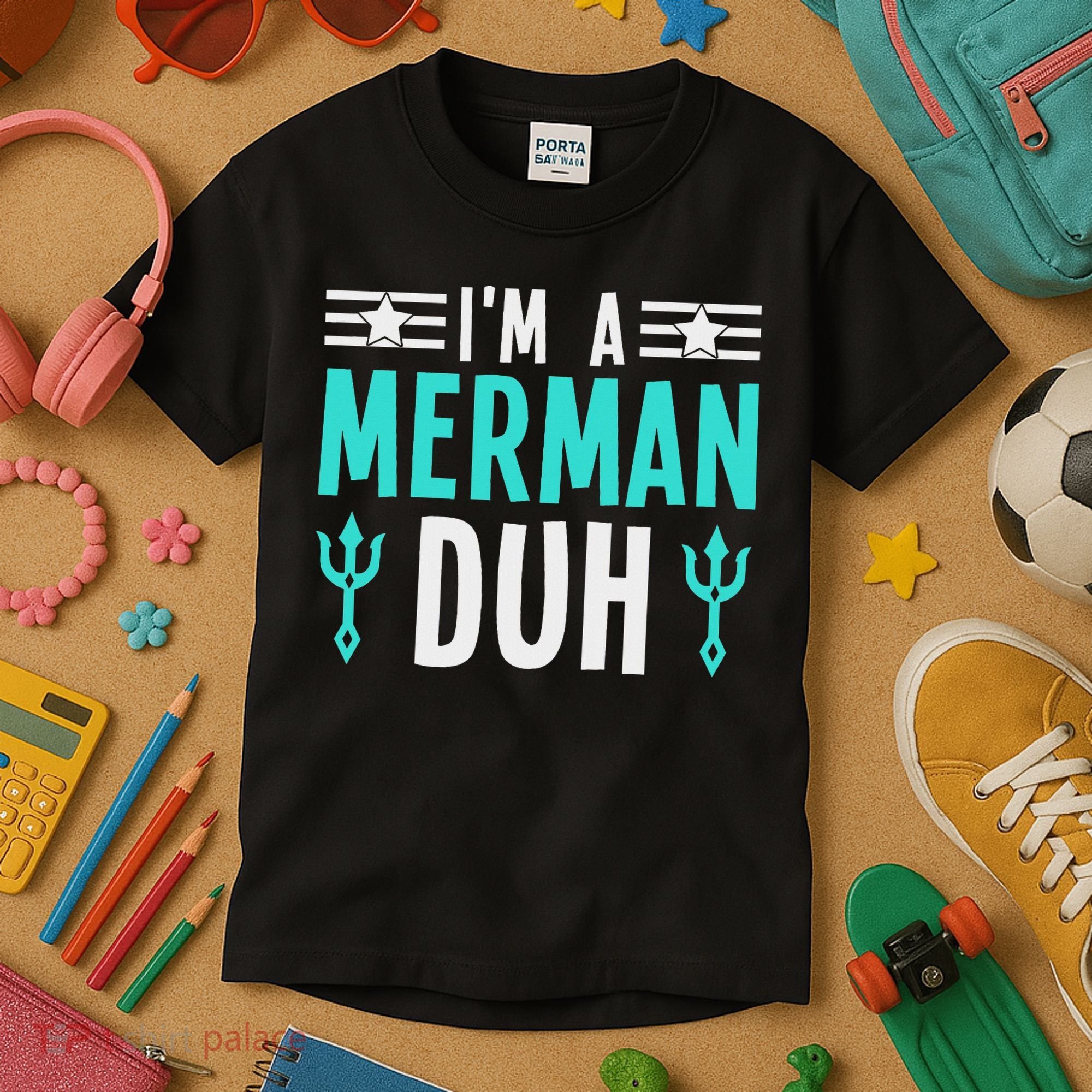 I'm A Merman Duh Costume Halloween Funny Kids T-Shirt