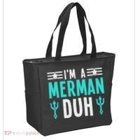 I'm A Merman Duh Costume Halloween Funny Tote Bag thumb 2