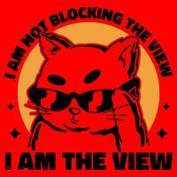 I Am Not Blocking The View I Am The View Funny Cat Santa Hat thumb 1