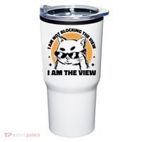 I Am Not Blocking The View I Am The View Funny Cat Tumbler thumb 0