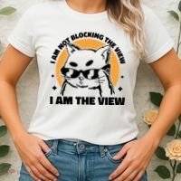 I Am Not Blocking The View I Am The View Funny Cat Women's T-Shirt thumb 2