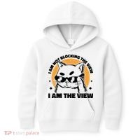 I Am Not Blocking The View I Am The View Funny Cat Kids Hoodie thumb 0