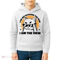 I Am Not Blocking The View I Am The View Funny Cat Kids Hoodie thumb 4