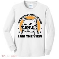 I Am Not Blocking The View I Am The View Funny Cat Kids Long Sleeve Shirt thumb 0