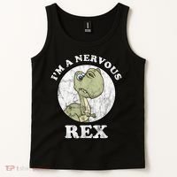 I'm A Nervous Rex Funny Dinosaur Tank Top thumb 2