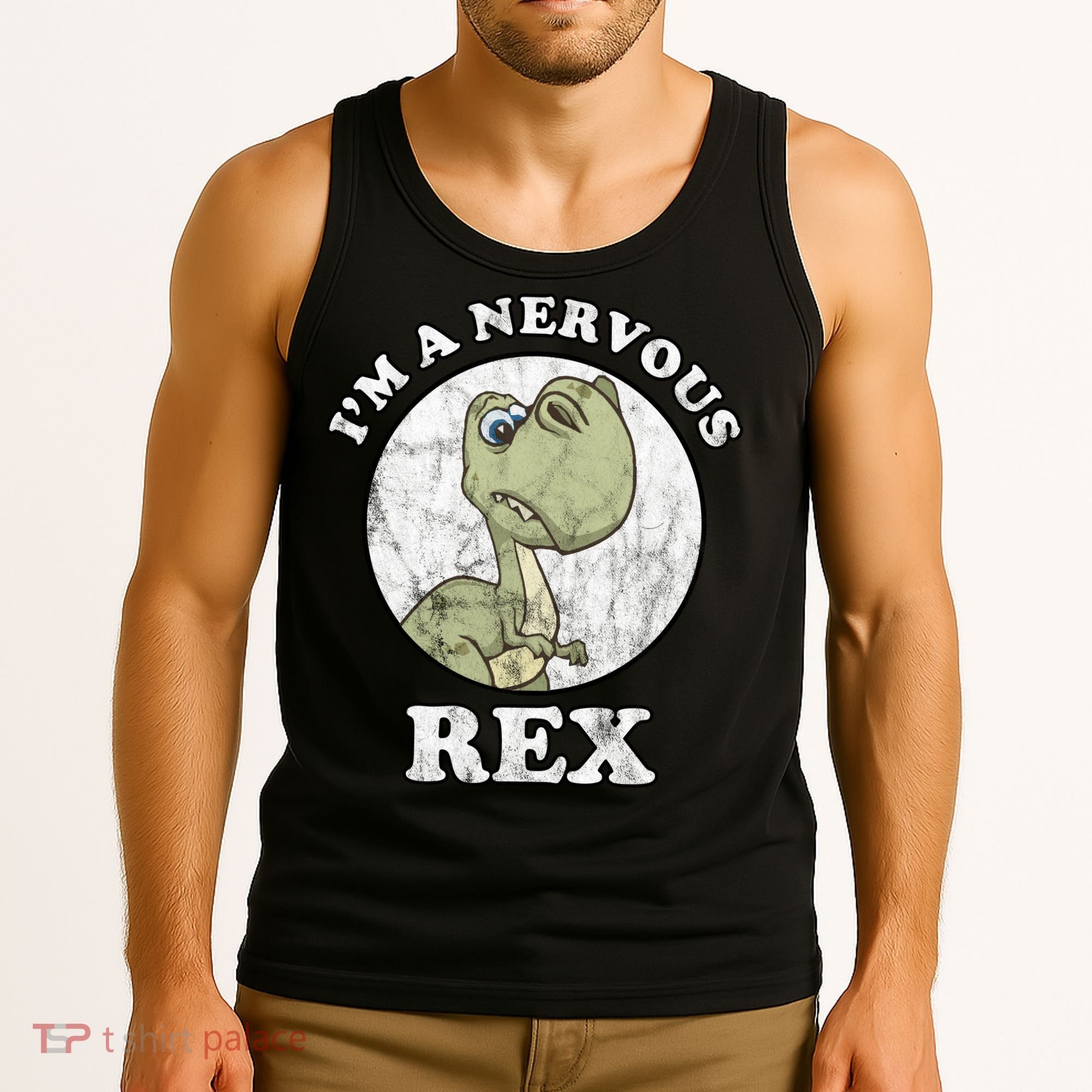 I'm A Nervous Rex Funny Dinosaur Tank Top