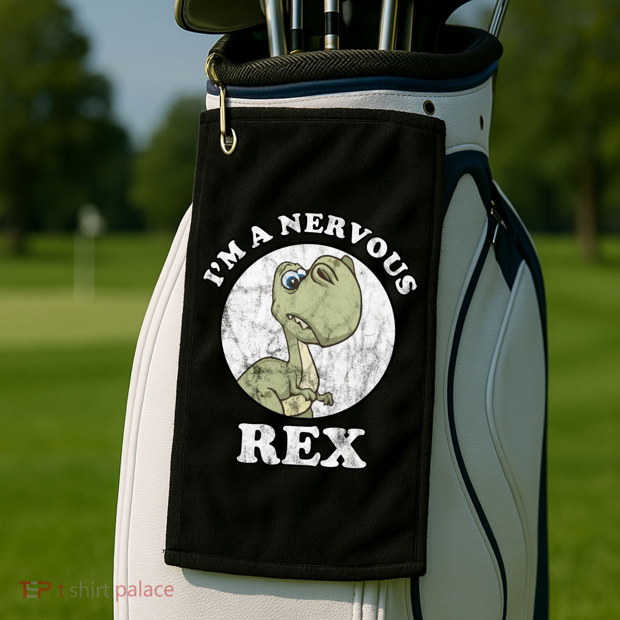I'm A Nervous Rex Funny Dinosaur Golf Towel
