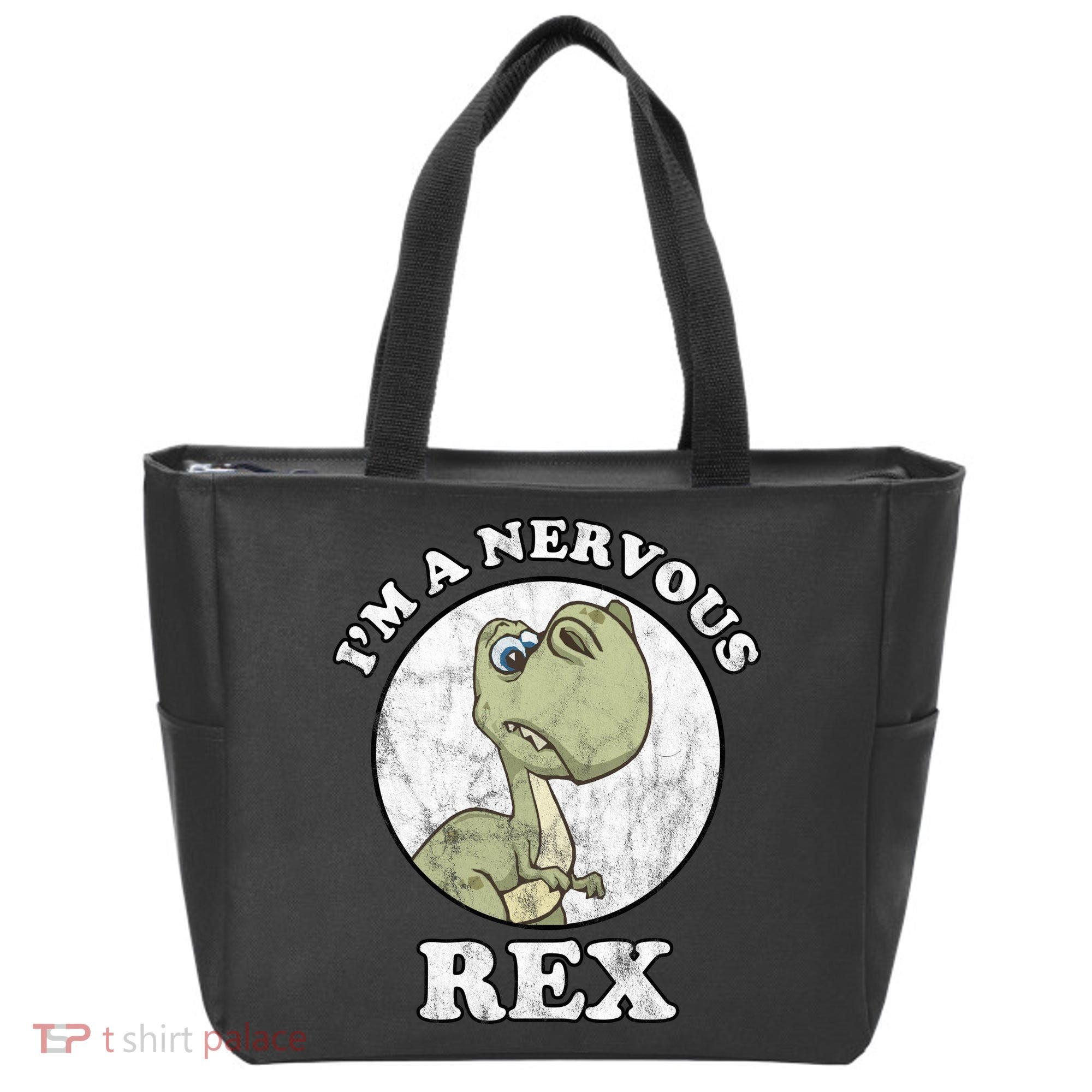I'm A Nervous Rex Funny Dinosaur Tote Bag