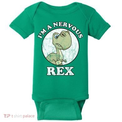 I'm A Nervous Rex Funny Dinosaur Baby Bodysuit