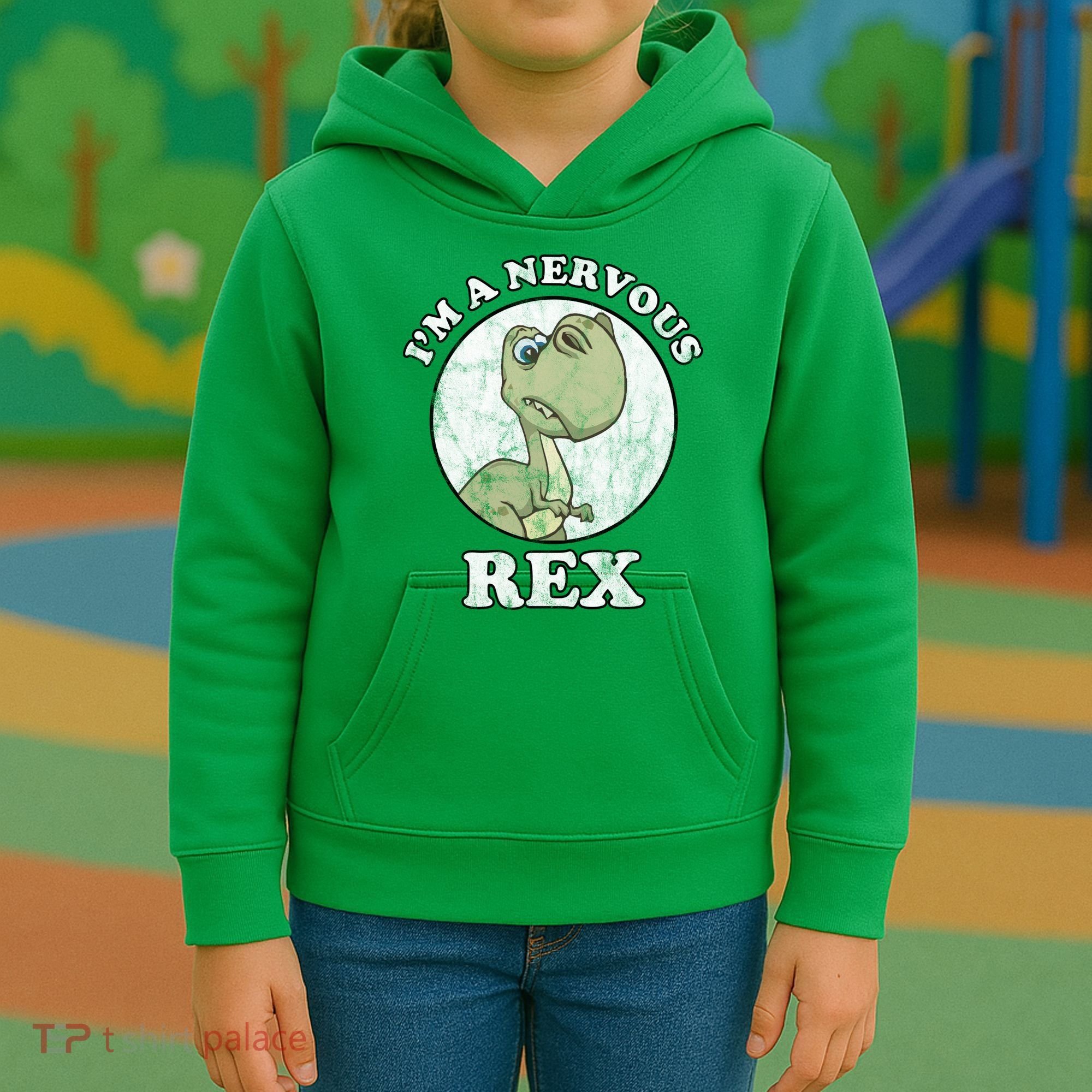 I'm A Nervous Rex Funny Dinosaur Kids Hoodie