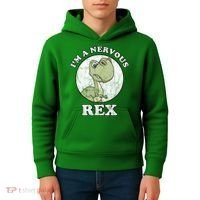 I'm A Nervous Rex Funny Dinosaur Kids Hoodie thumb 4