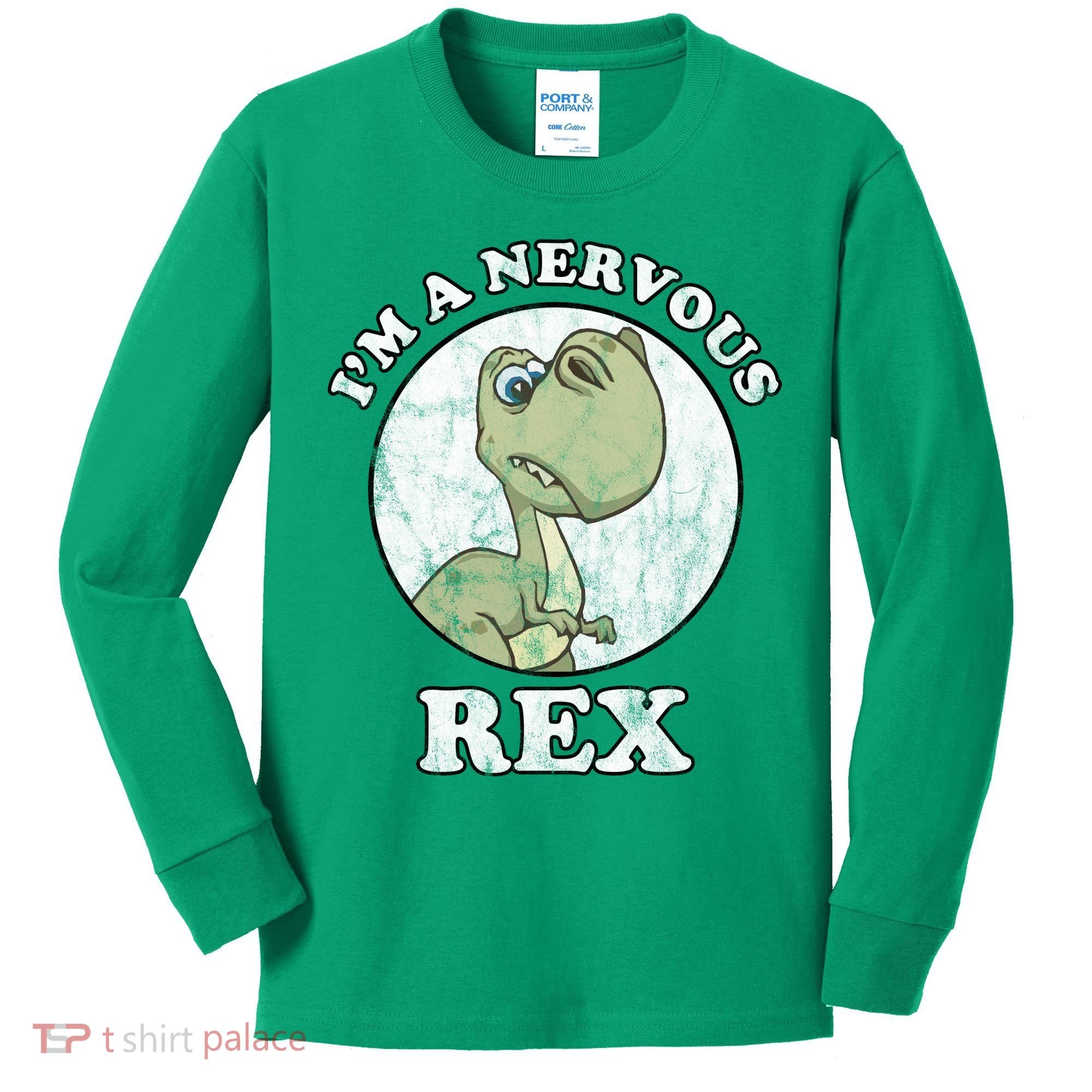 I'm A Nervous Rex Funny Dinosaur Kids Long Sleeve Shirt