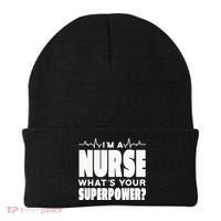 I'm A Nurse What's Your Superpower Beanie thumb 0