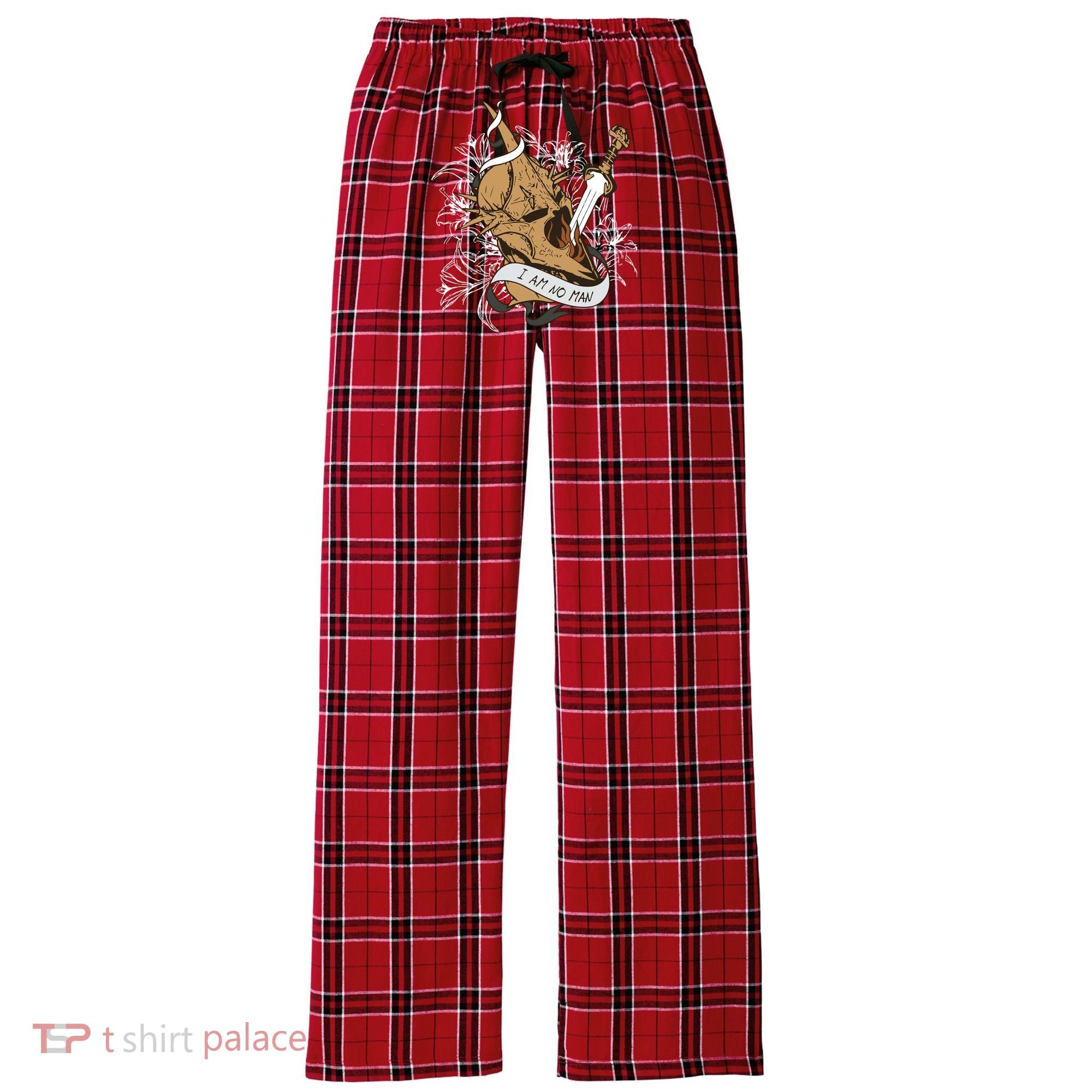 I Am No Man Eowyn Book Lover Gift Lotr Women's Flannel Plaid Pajama Pants