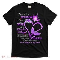 I Am Not A Widow I Am The Wife Of A Guardian Angel Butterfly T-Shirt thumb 0