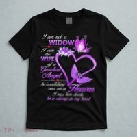 I Am Not A Widow I Am The Wife Of A Guardian Angel Butterfly T-Shirt thumb 5
