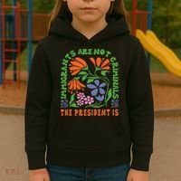 Immigrants Are Not Criminal But The President Is Boho Kids Hoodie thumb 3