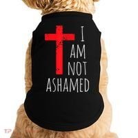 I Am Not Ashamed Big Red Cross Silhouette Image Gospel Doggie Tank thumb 0