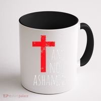 I Am Not Ashamed Big Red Cross Silhouette Image Gospel Coffee Mug thumb 1