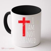 I Am Not Ashamed Big Red Cross Silhouette Image Gospel Coffee Mug thumb 0