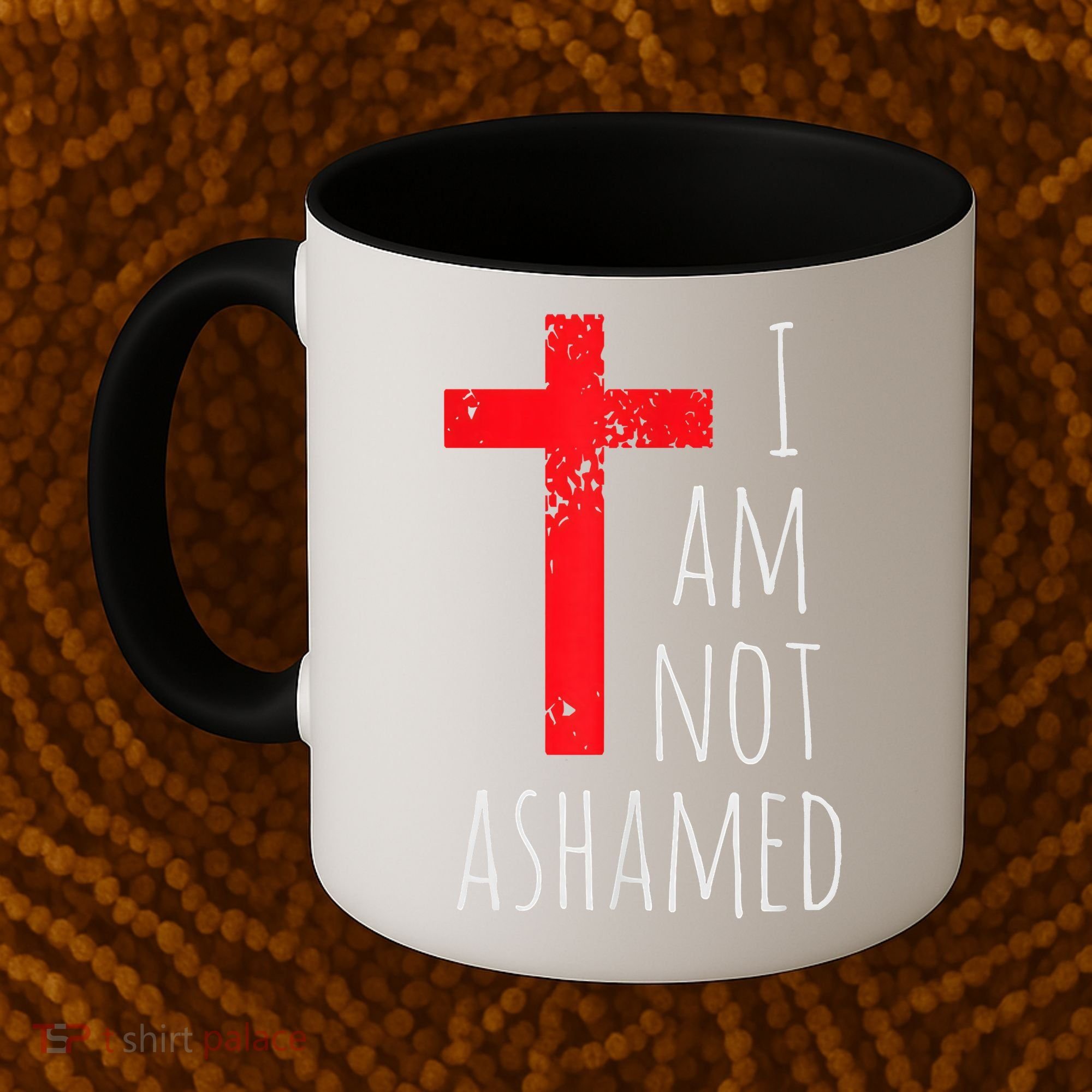 I Am Not Ashamed Big Red Cross Silhouette Image Gospel Coffee Mug