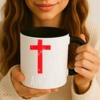 I Am Not Ashamed Big Red Cross Silhouette Image Gospel Coffee Mug thumb 3