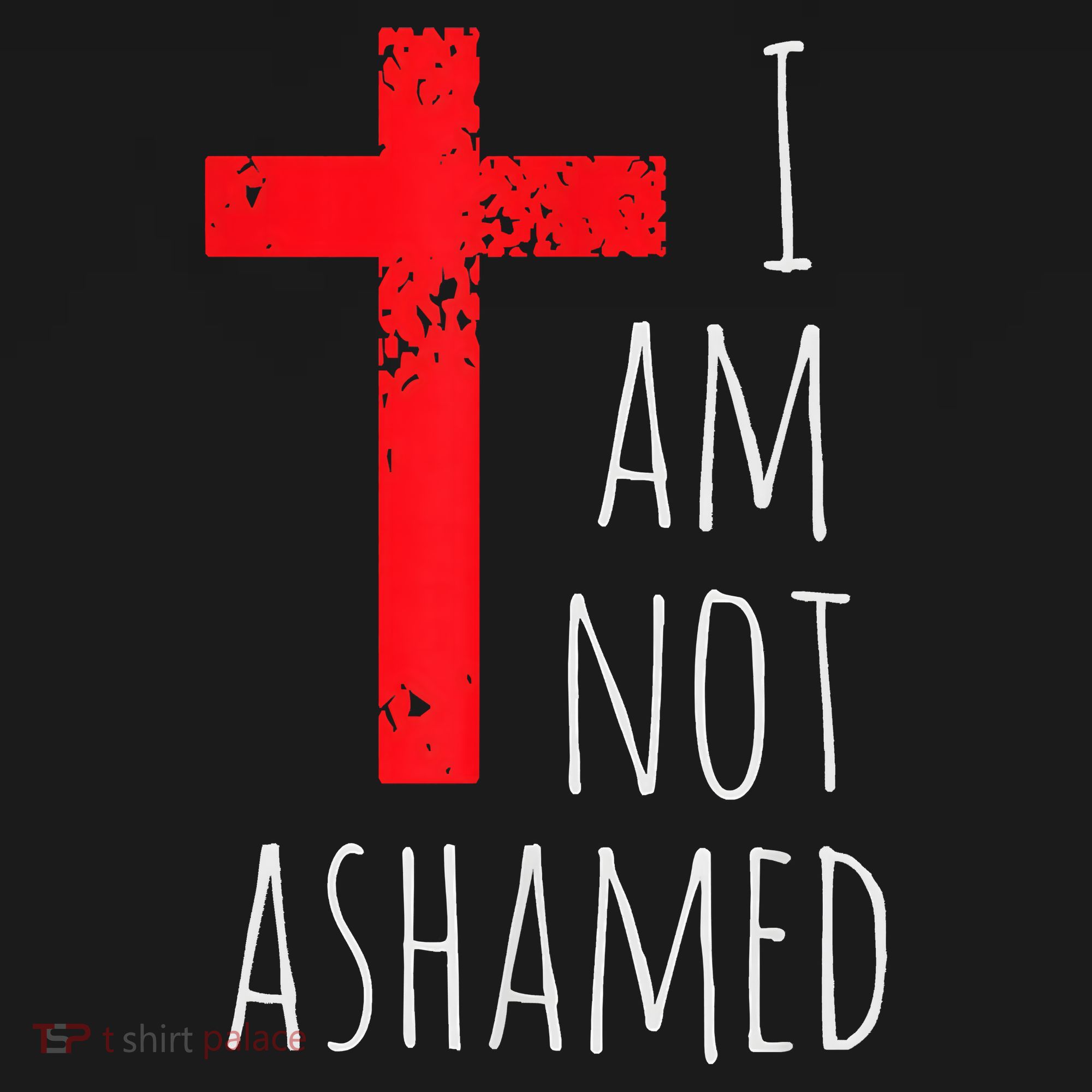 I Am Not Ashamed Big Red Cross Silhouette Image Gospel Women's Tank Top