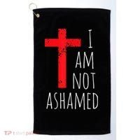 I Am Not Ashamed Big Red Cross Silhouette Image Gospel Golf Towel thumb 0