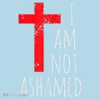 I Am Not Ashamed Big Red Cross Silhouette Image Gospel Polo thumb 2