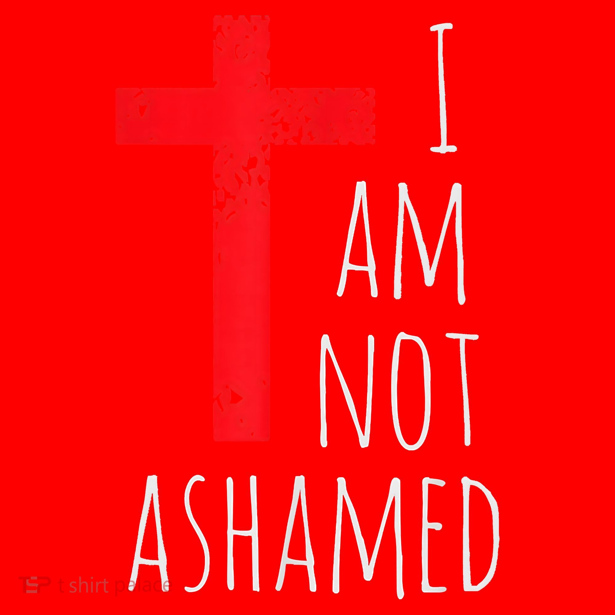 I Am Not Ashamed Big Red Cross Silhouette Image Gospel Santa Hat