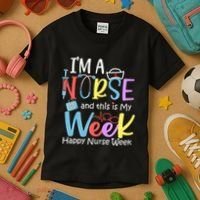 IM A Nurse And This Is My Week Happy Nurse Week Kids T-Shirt thumb 3