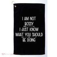 I Am Not Bossy Funny Golf Towel thumb 0