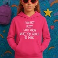 I Am Not Bossy Funny Kids Hoodie thumb 3