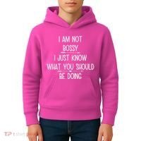 I Am Not Bossy Funny Kids Hoodie thumb 4