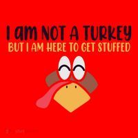 I Am Not A Turkey But I Am Here To Get Stuffed Funny Thanksgiving Santa Hat thumb 1