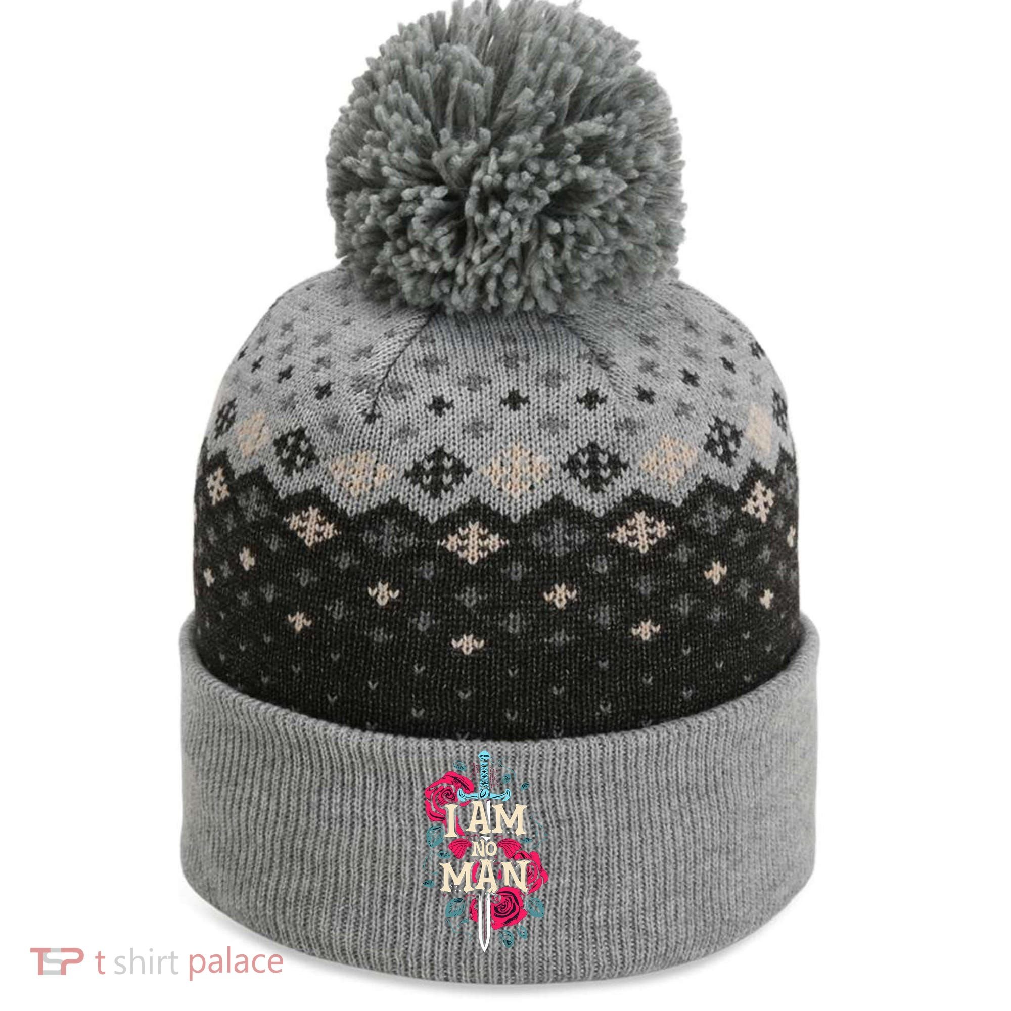 I Am No Man The Baniff Cuffed Pom Beanie