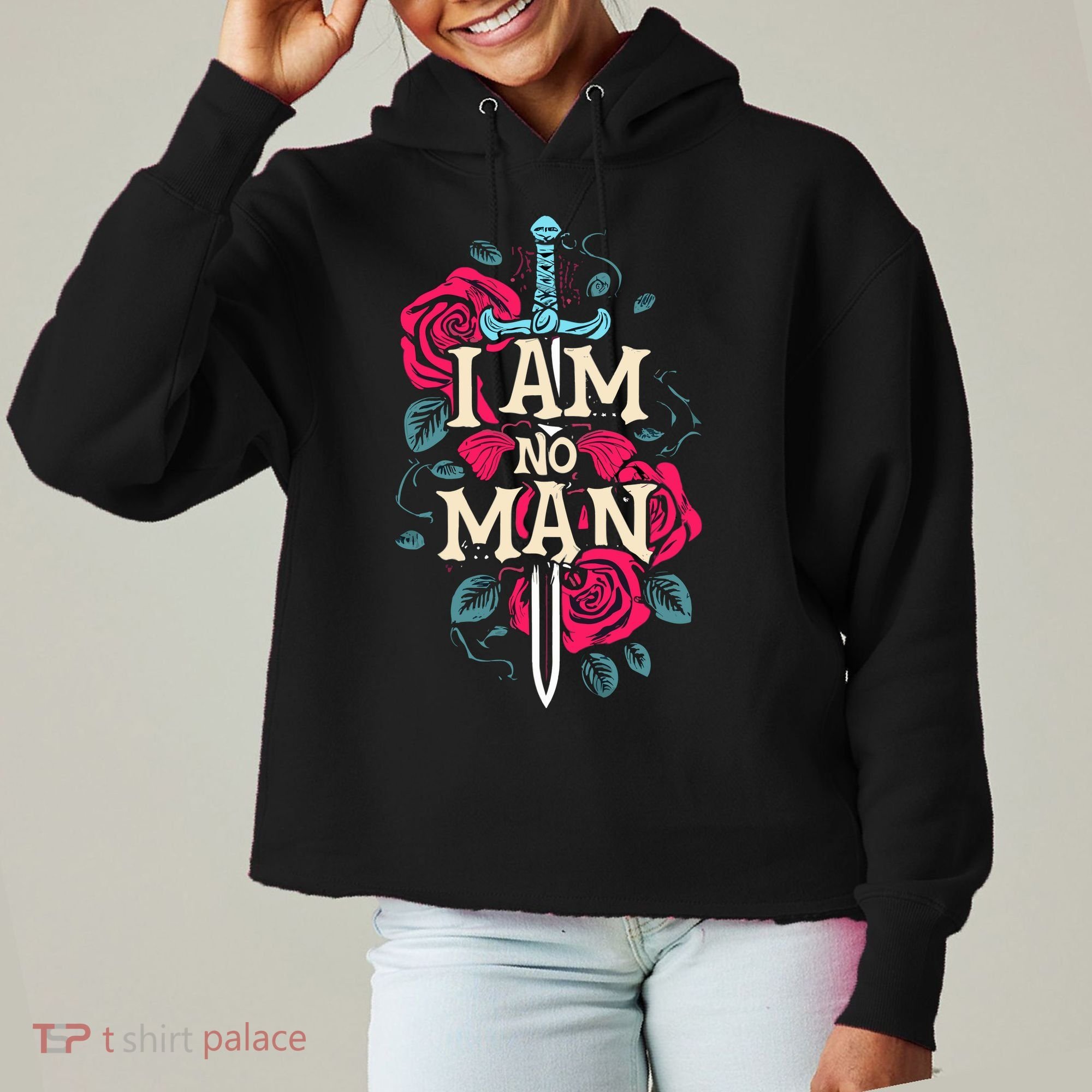 I Am No Man Ladies Heavyweight Boxy Pullover Hoodie