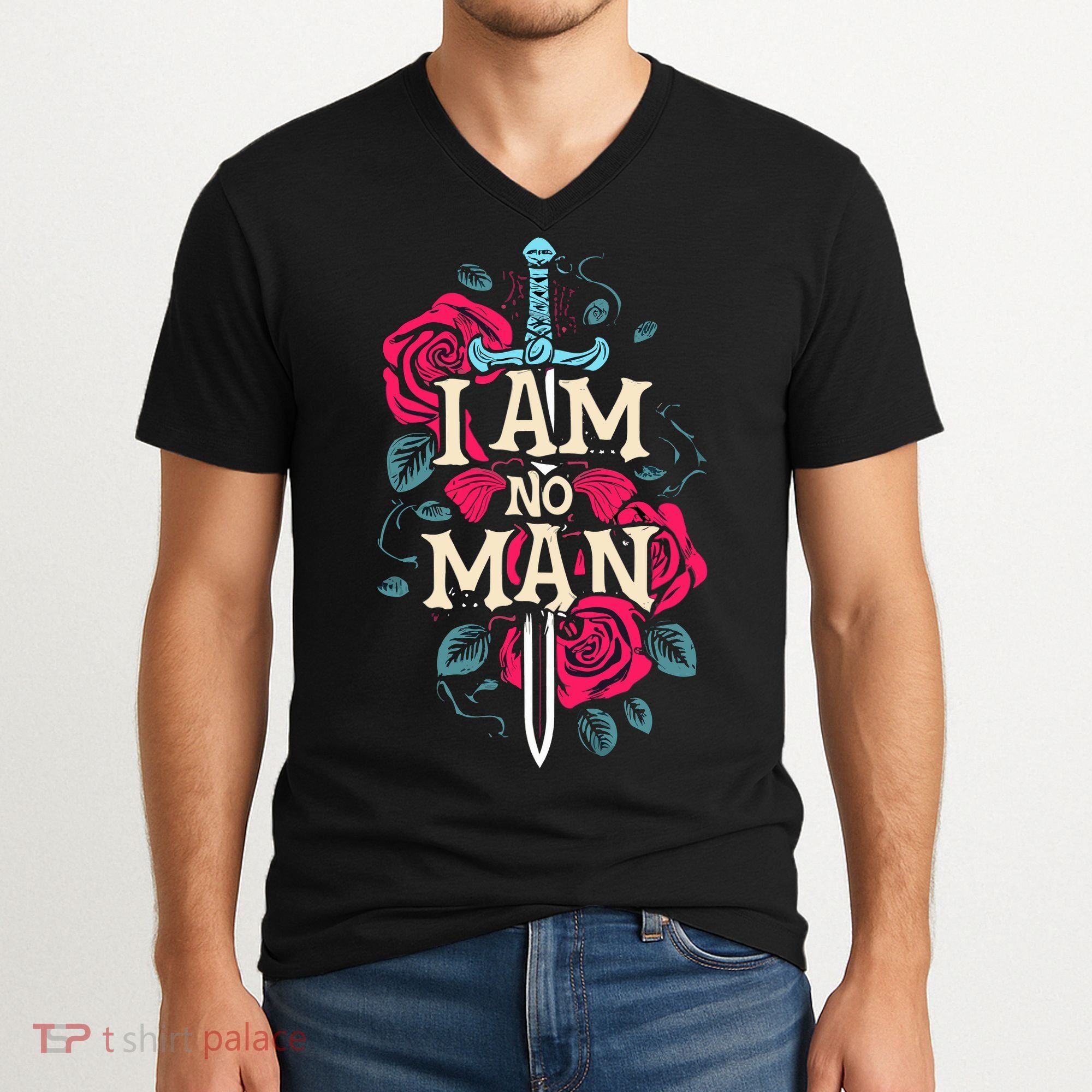I Am No Man V-Neck T-Shirt