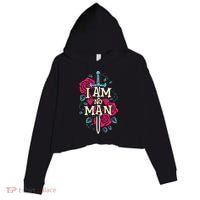 I Am No Man Crop Fleece Hoodie thumb 0