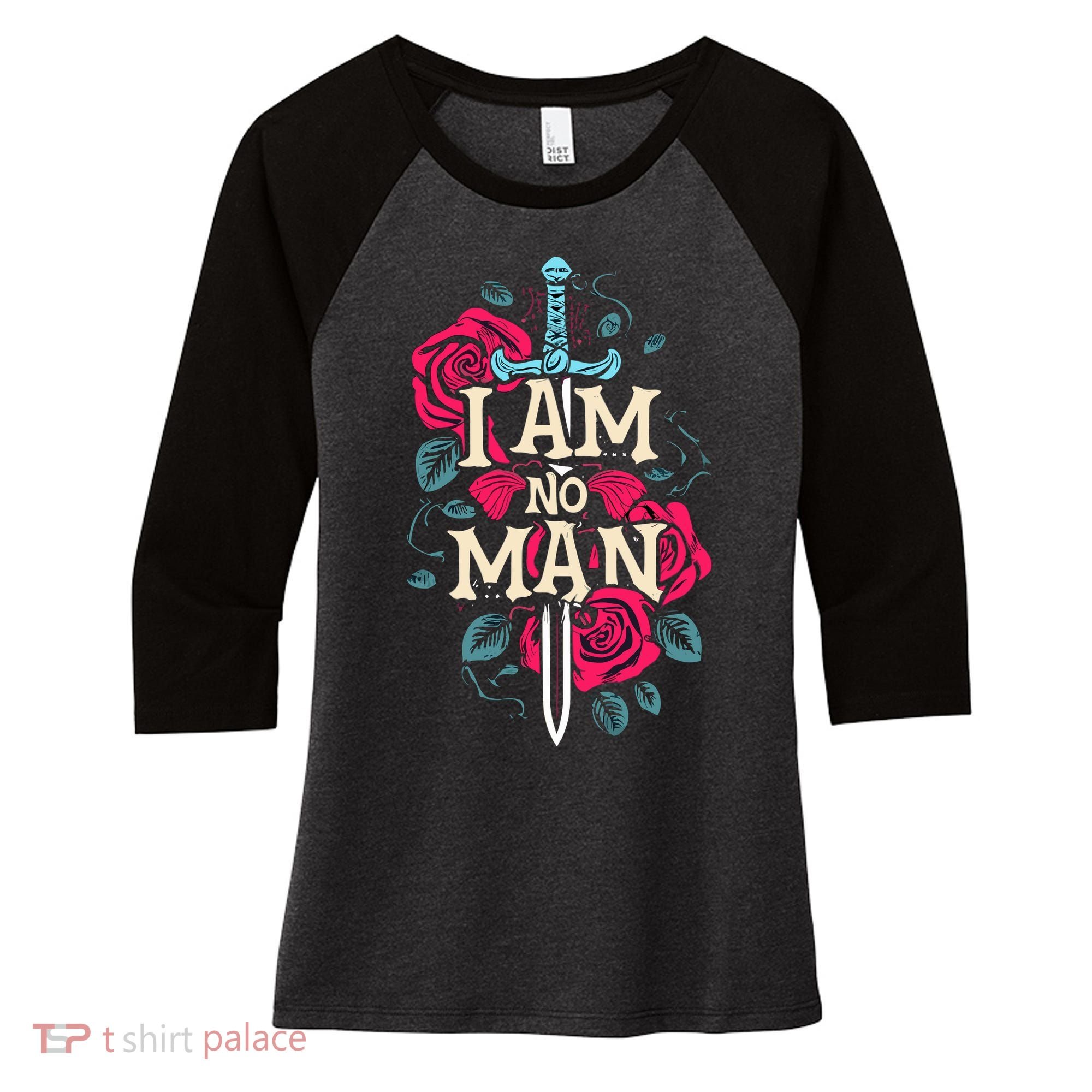 I Am No Man Women's Tri-Blend 3/4-Sleeve Raglan Shirt