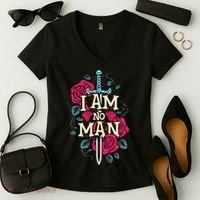 I Am No Man Women's V-Neck T-Shirt thumb 2