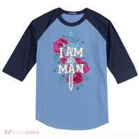 I Am No Man Raglan Baseball Sleeve Shirt thumb 0
