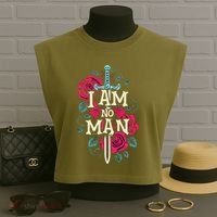 I Am No Man Garment-Dyed Women's Muscle Tee thumb 3