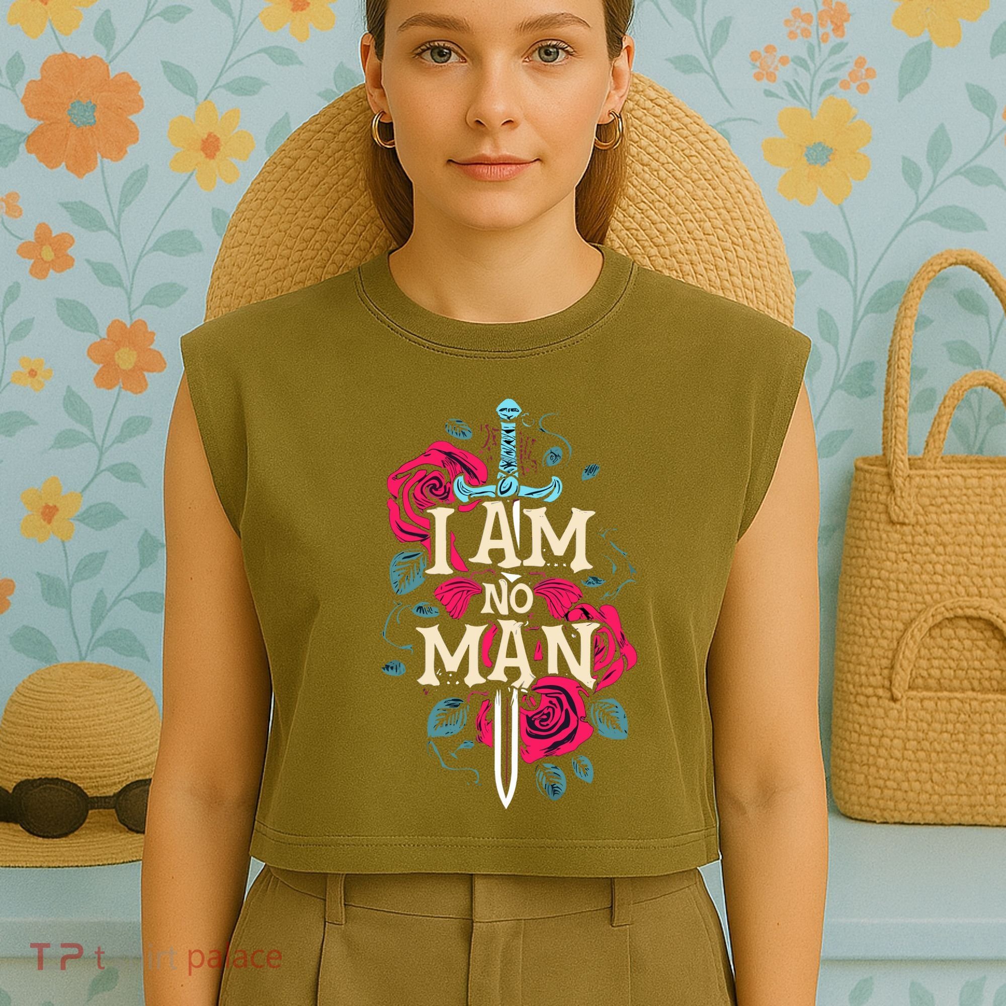 I Am No Man Garment-Dyed Women's Muscle Tee