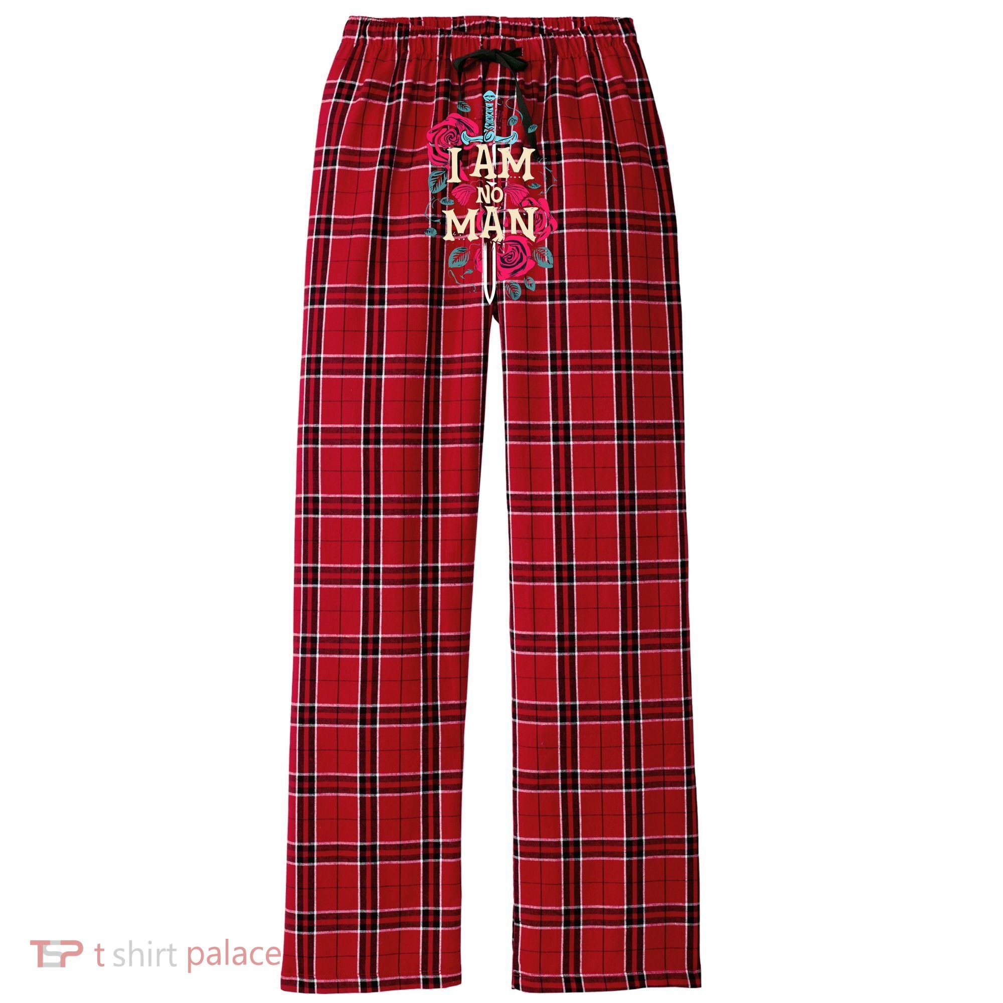 I Am No Man Women's Flannel Plaid Pajama Pants