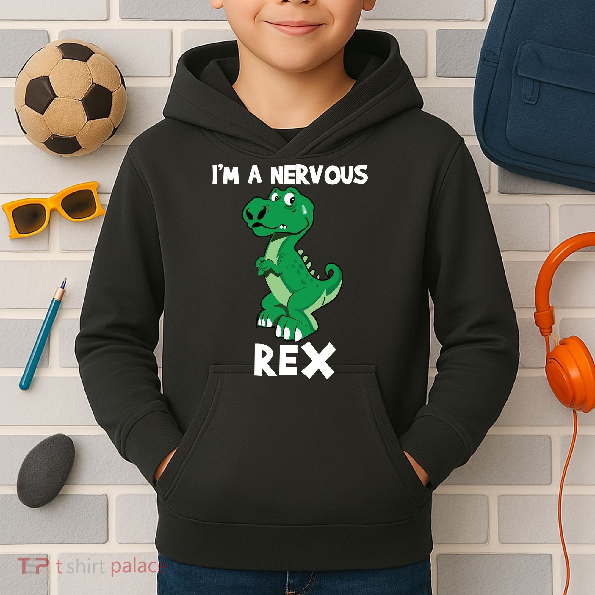 I’M A NERVOUS REX Kids Hoodie