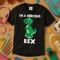 I’M A NERVOUS REX Kids T-Shirt thumb 3
